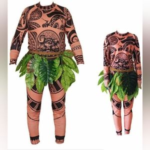 Adult Medium Moana Maui Tattoo Shirt/Pants Halloween Costume Cosplay Family